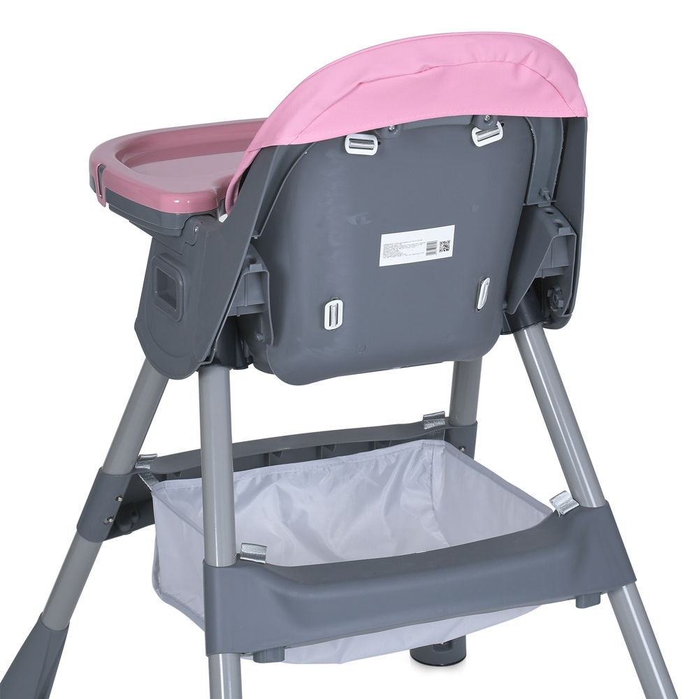 Стільчик для годування BAMBI M 5722 Lilac, регульований, знімний столик, 5-точковий ремень, колеса, екошкіра