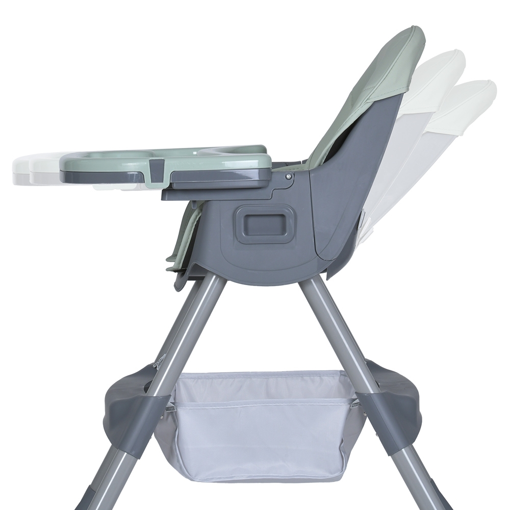 Стульчик для кормления BAMBI M 5722 Mint, регулируемый, съемный столик, 5-точечный ремень, колеса, экокожа