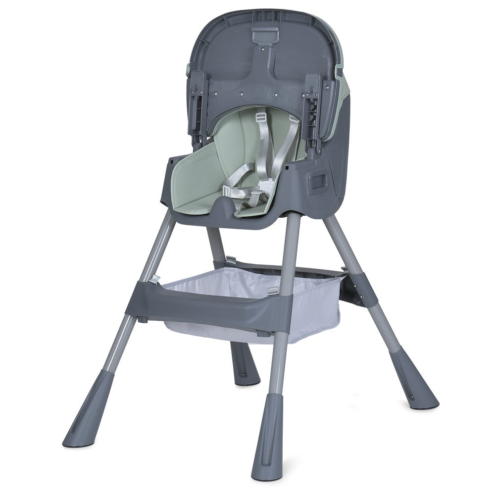 Стульчик для кормления BAMBI M 5722 Mint, регулируемый, съемный столик, 5-точечный ремень, колеса, экокожа