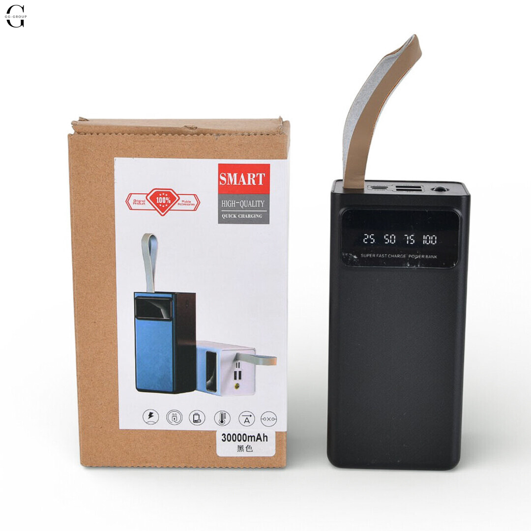 Повербанк Power bank Viaking 30000mAh з ліхтариком, 2×USB, Micro-USB та Type-C для смартфонів та гаджетів