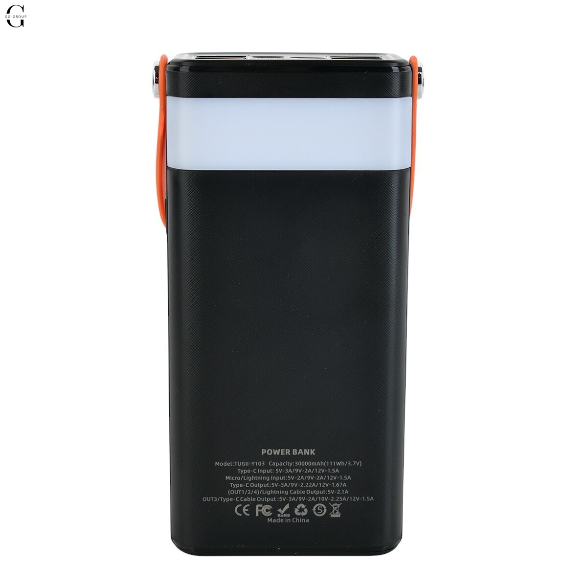 Power bank   Повербанк TUGII-Y103 30000 мА·з LED-дисплеєм та вбудованими кабелями