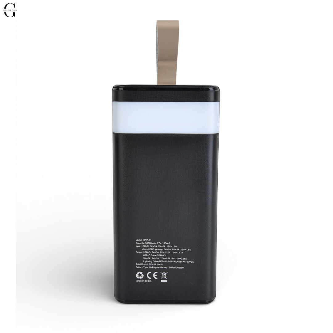 Повербанк Power bank 7GO GPW-01 50000mAh PD 22.5W - 4 USB, Type-C, Micro-USB, iPhone