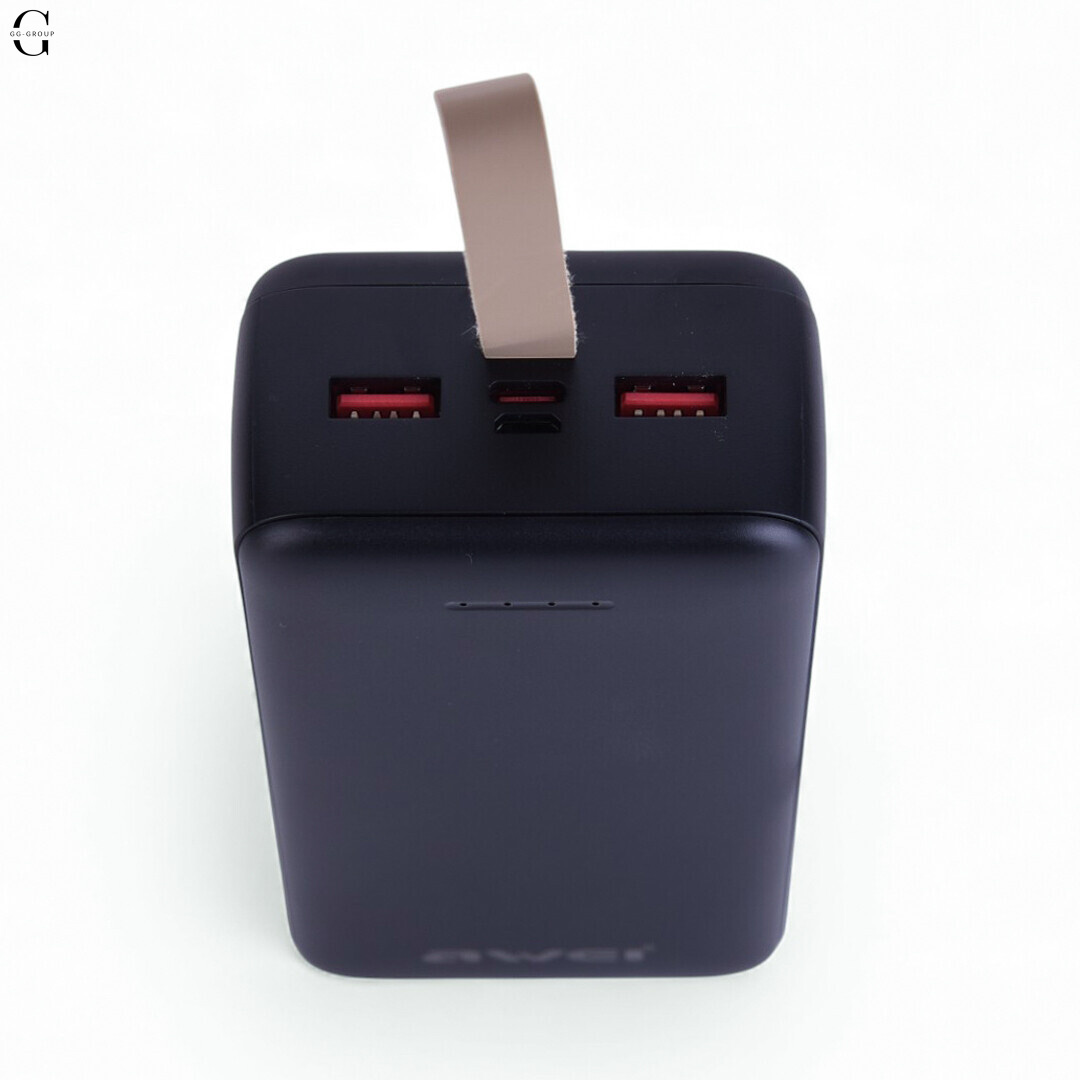 Power Bank Awei J111B 50000mAh, швидка зарядка 22.5W, USB-C, 2 USB виходи