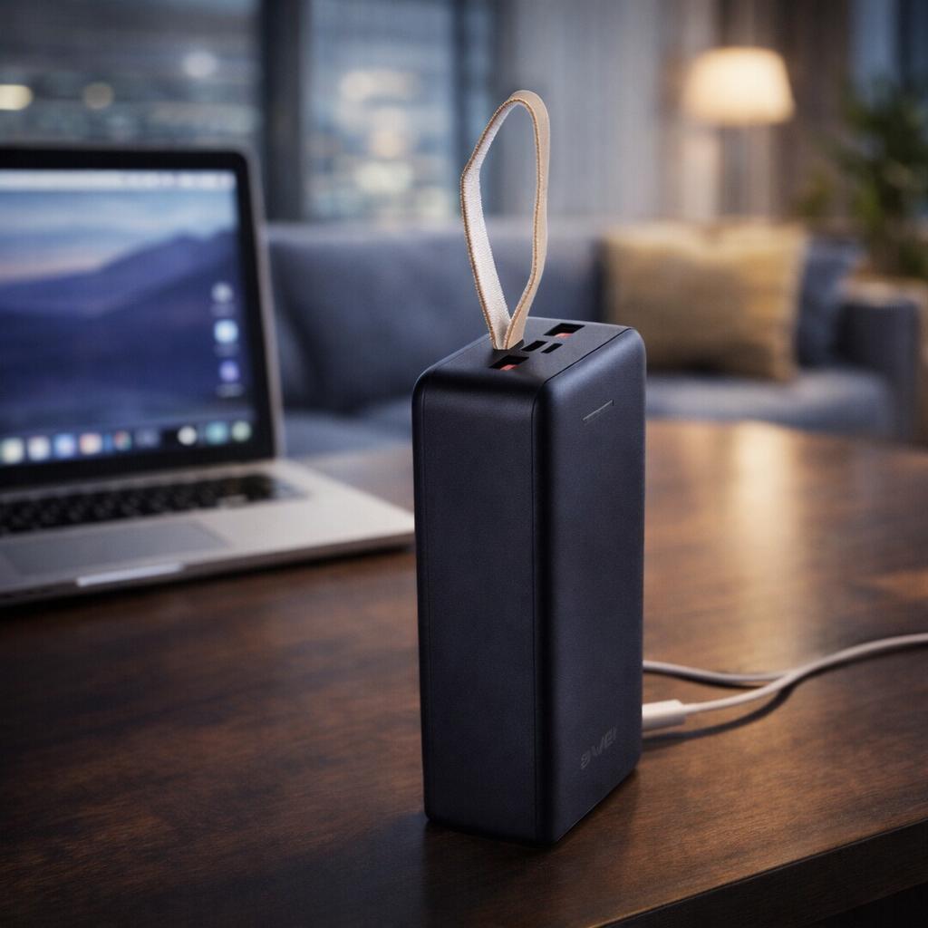 Power Bank Awei J111B 50000mAh, швидка зарядка 22.5W, USB-C, 2 USB виходи