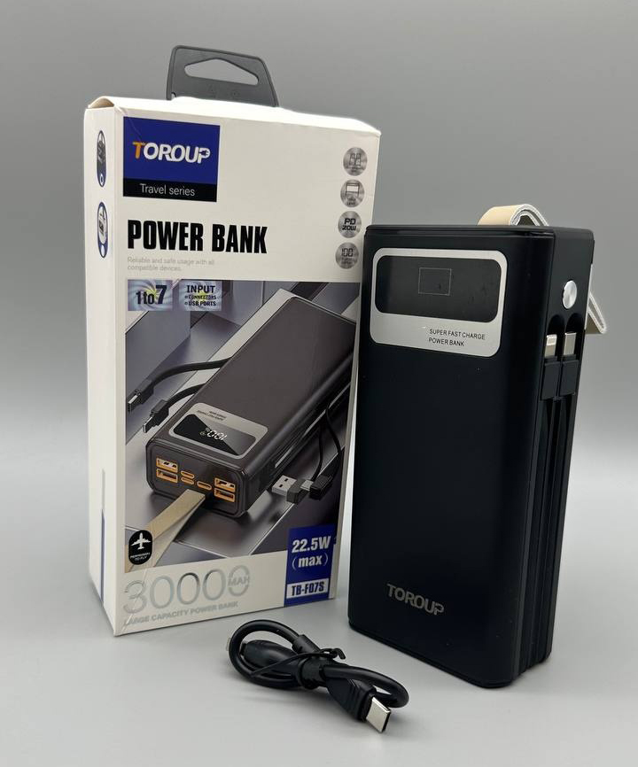 Повербанк Power bank TOROUP TB-F07S 7в1 30000mAh+PD20W+22.5W