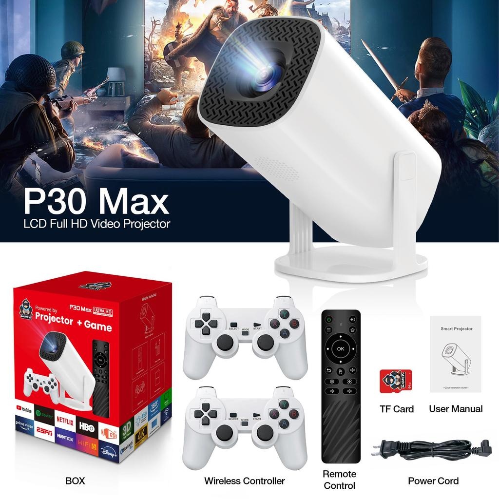 Проектор P30 MAX з іграми та джойстиками Android 11