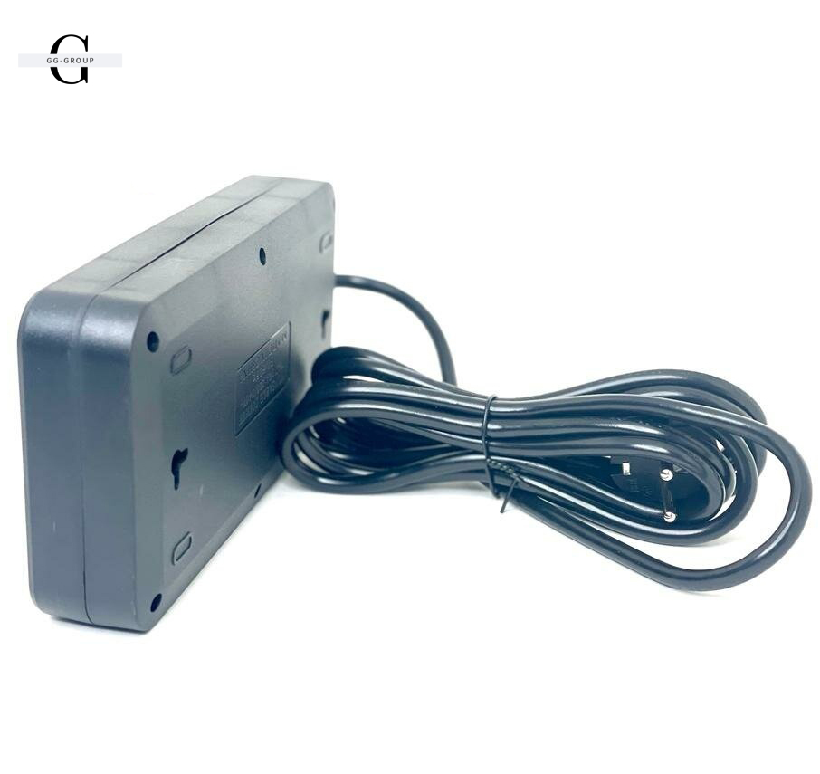 Мережевий фільтр 2500Вт, 3м, HG-2505, Чорний / Подовжувач з USB / Переноска-розетка