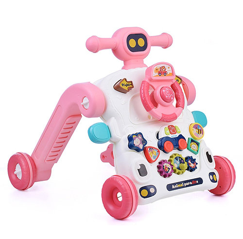 Детская каталка-ходунки 6043-6044 с игровой панелью, световыми и музыкальными эффектами, толокар, развивающий центр 3 в 1