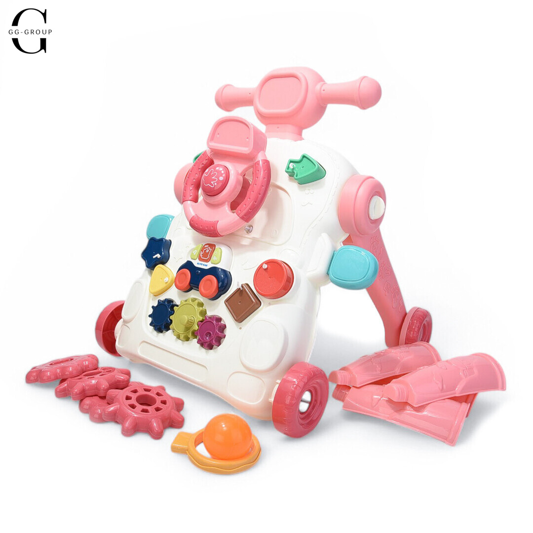 Детская каталка-ходунки 6043-6044 с игровой панелью, световыми и музыкальными эффектами, толокар, развивающий центр 3 в 1