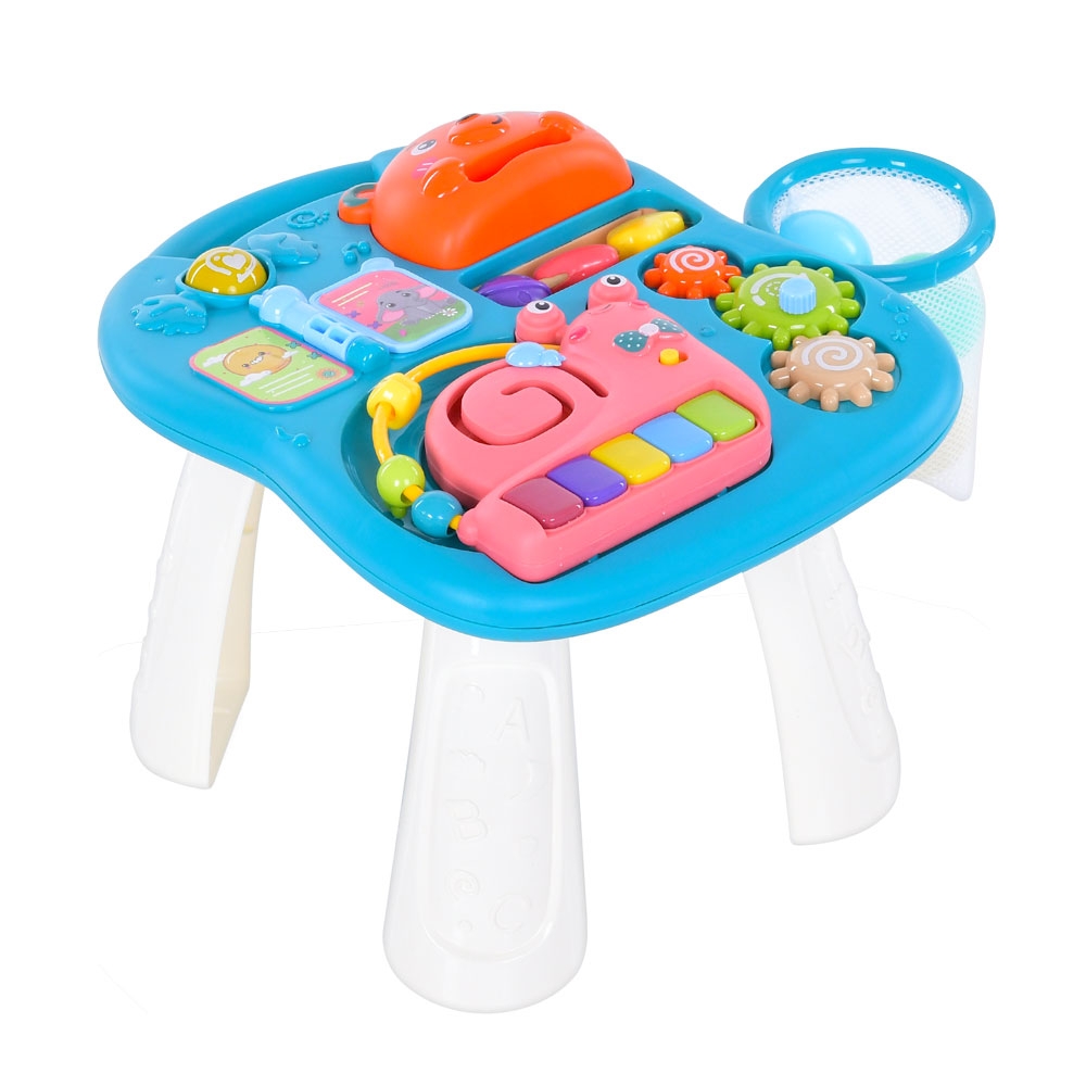 Детская каталка-ходунки 3в1 с баскетбольным кольцом, игровым столиком, музыкальным пианино, световыми эффектами и развивающими элементами, модель 962-964-965