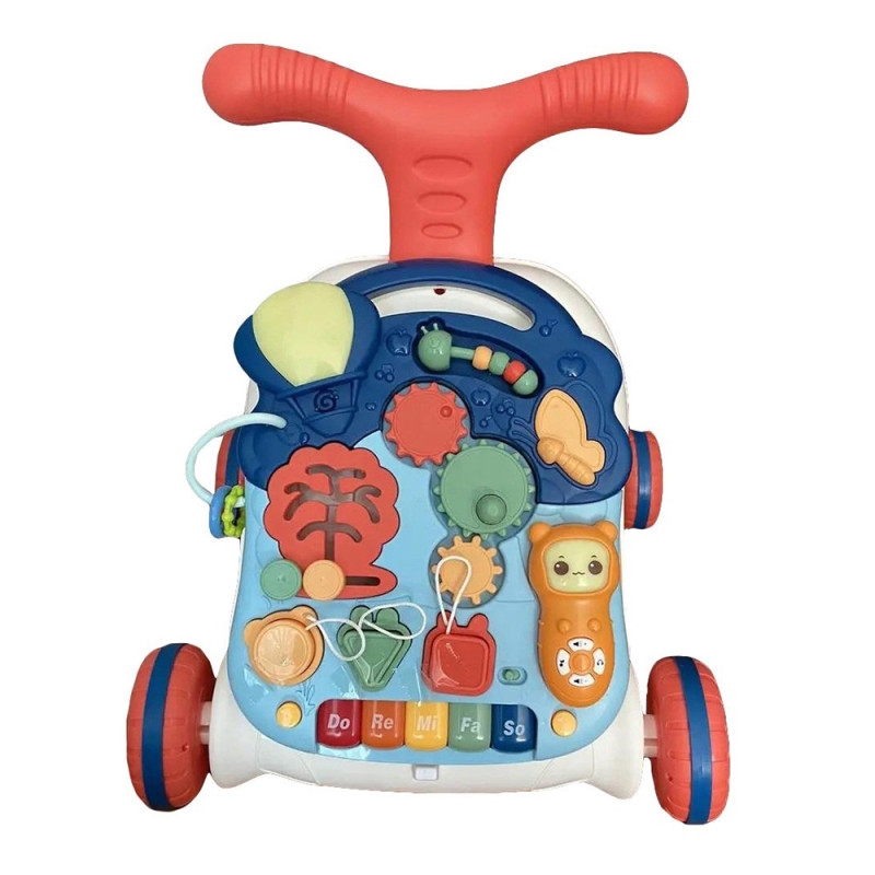 Детская каталка-ходунки 2 в 1 Limo Toy M 5473 AB – игровой столик с бизибордом, музыкальное пианино, телефон, сортер, развивающие элементы