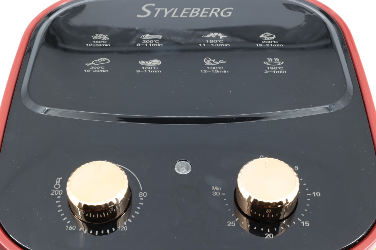 Аэрогриль Steelberg 7,5 л, , антипригарное покрытие, механическое управление, красный