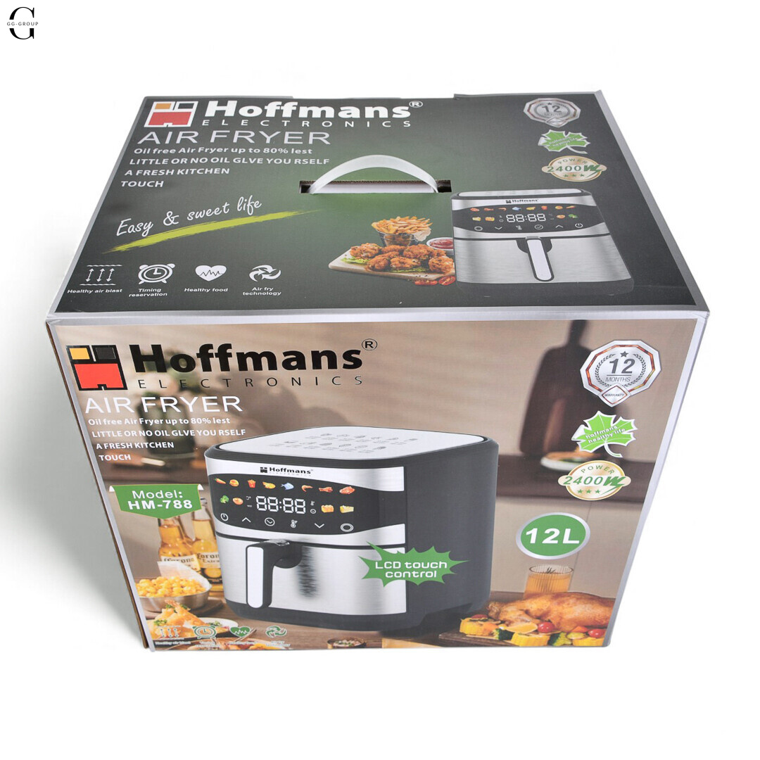 Аерофрітюрниця Hoffmans HM-788 12L з двома ТЕНами, 2400W, сенсорним керуванням та 12 режимами