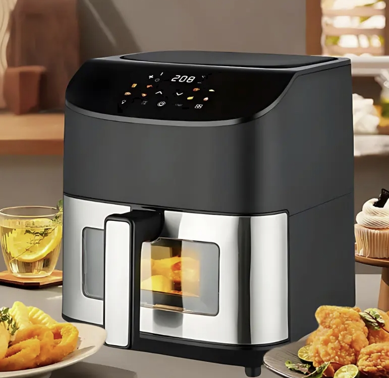 Аэрофритюрница Hoffmans HM-785 8 Л 2000 Вт с сенсорным LCD-экраном и 10 автопрограммами.