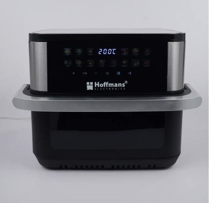 Аэрофритюрница Hoffmans HM-792 15L 2400W с 12 программами, тефлоновым покрытием и сенсорным управлением.