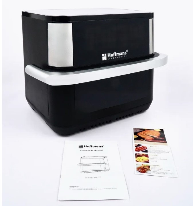 Аэрофритюрница Hoffmans HM-792 15L 2400W с 12 программами, тефлоновым покрытием и сенсорным управлением.