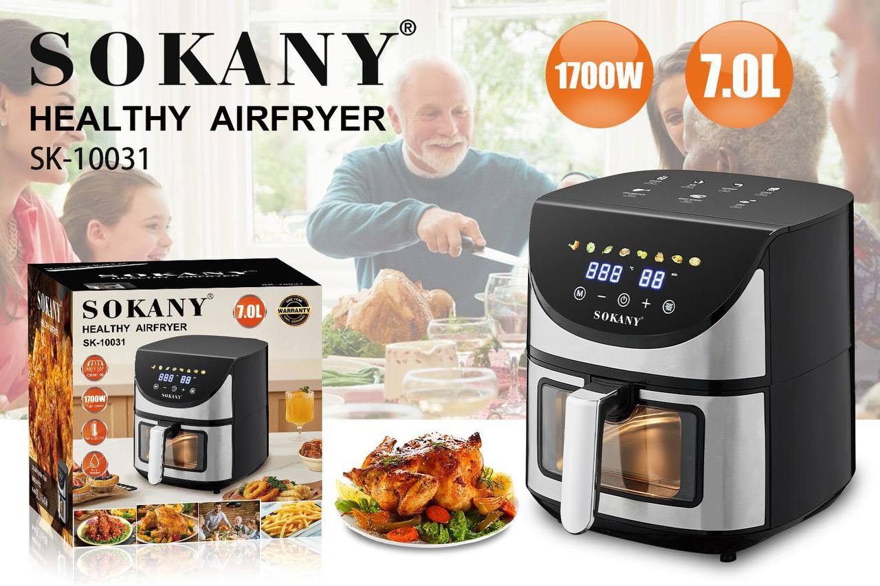 Аерогриль-фритюрниця SOKANY SK-10031 | 7 л, 1700 Вт, регулювання температури