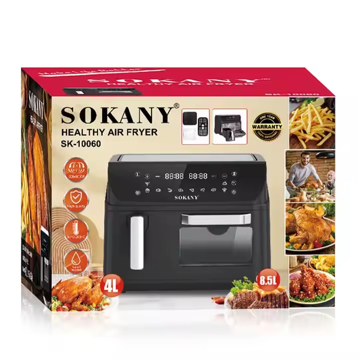 Двокамерна аерофритюрниця Sokany SK-10060, 2400 Вт, 4+8,5 л, сенсорне керування
