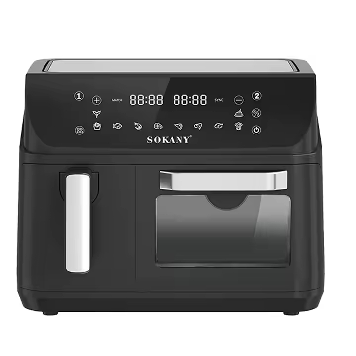 Двокамерна аерофритюрниця Sokany SK-10060, 2400 Вт, 4+8,5 л, сенсорне керування
