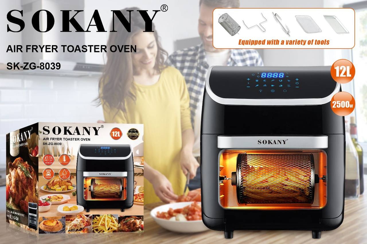 Мультипіч електричний Sokany SK-ZG-8039 Аерофритюрниця 2500 Вт, 12 л, сенсорне керування