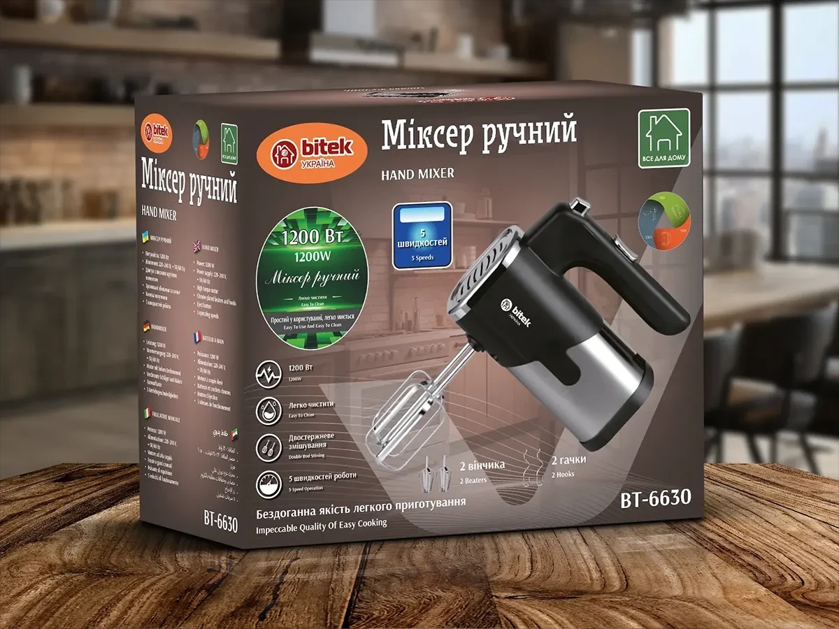 Миксер ручной 1200Вт BITEK BT-6630