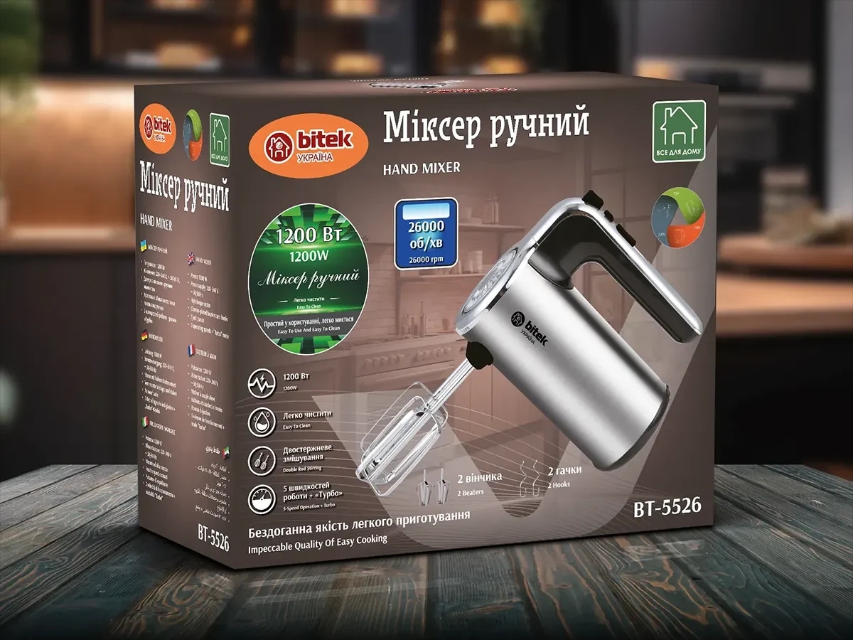Миксер ручной 1200Вт BITEK BT-5526