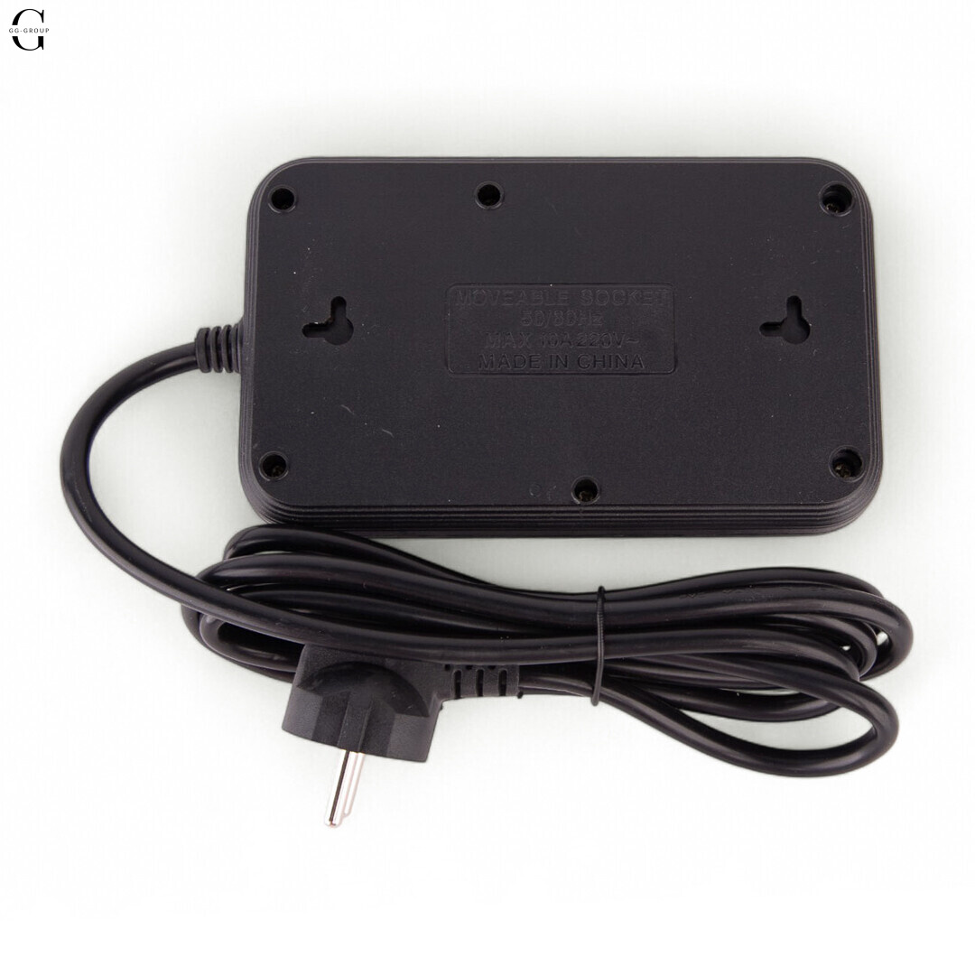 Сітковий фільтр Підовжувач з USB Т-61 (3×220В+3×USB+1×Type-C), , Чорний 2m