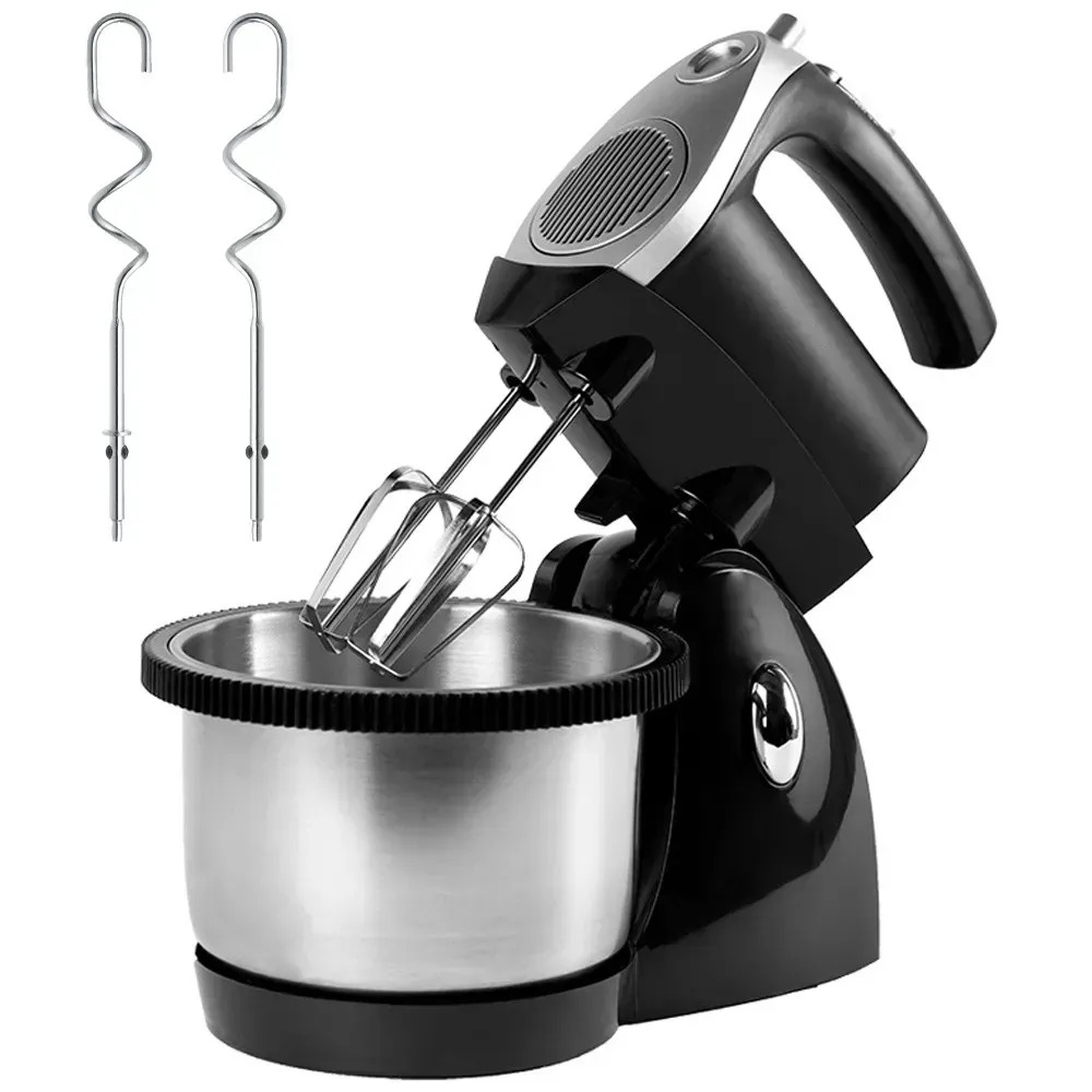 Миксер с чашей Hoffmans HM-6630 1000 Вт, планетарный миксер 3 л, 5 скоростей, турбо, венчики и крюки