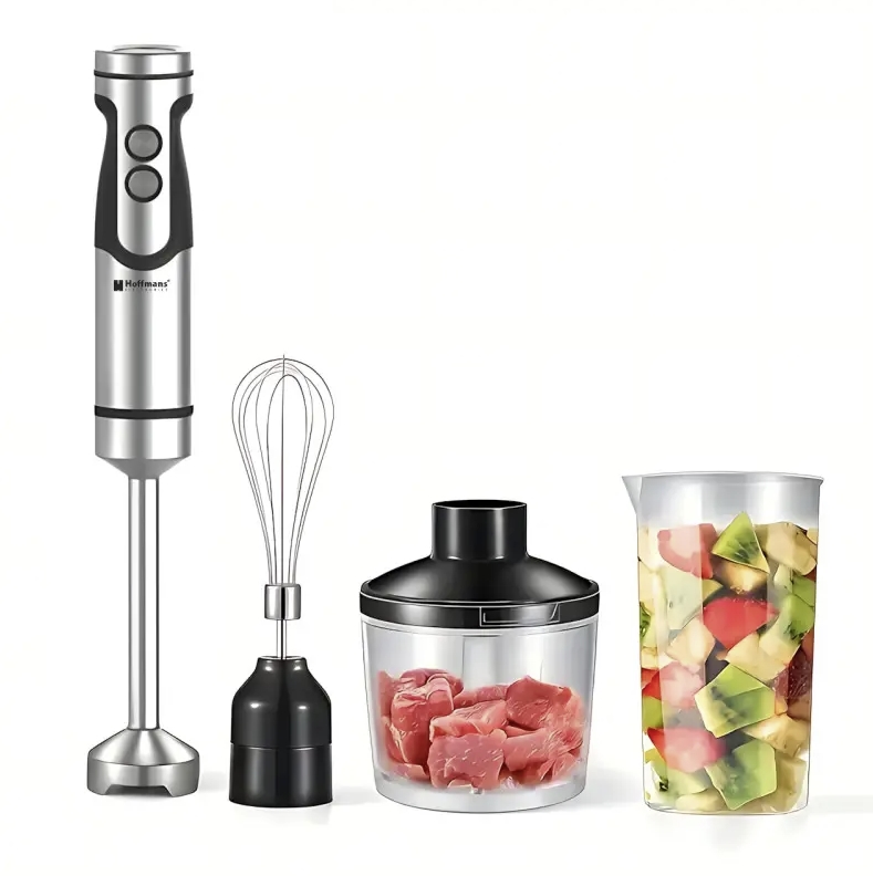 Блендер Hoffmans HM-8047 5-в-1 1000 Вт с 20 скоростями и насадками для измельчения и смешивания.