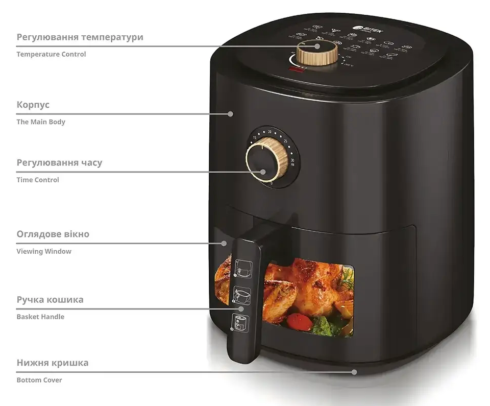 Аерофритюр Air Fryer 6л BT-5332B