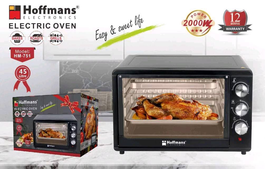 Електрична духовка Hoffmans HM-751 45 л 2000W з таймером та 4 ТІНами