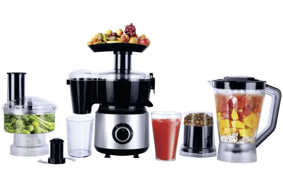 Кухонный комбайн Hoffmans HM-1266 1200W 10in1 с металлической чашей 1.5 л и 5 скоростями.