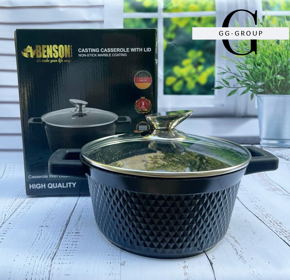 Кастрюля с крышкой с антипригарным покрытием Benson BN-391 2.5л