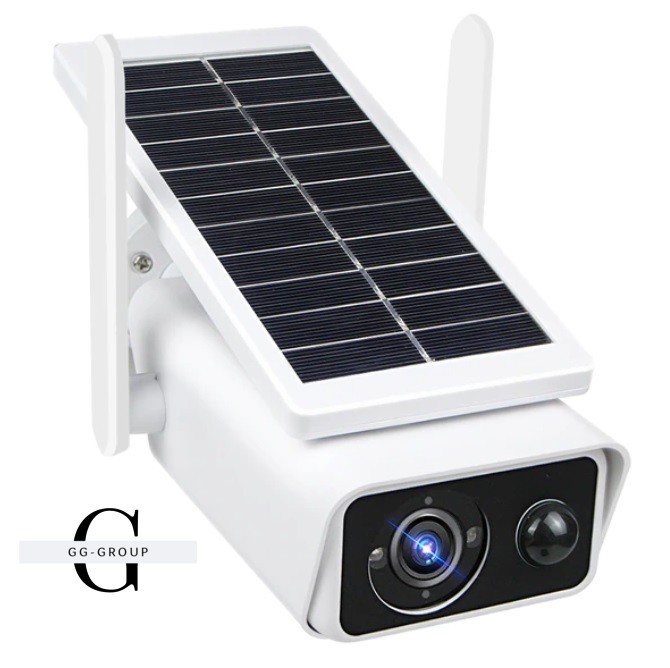Камера відеоспостереження не поворотна WiFi Q2 (ICSEE) (WIFI Solar Camera 3MP (оригінал) FHD-Contains two 18650 batteries)