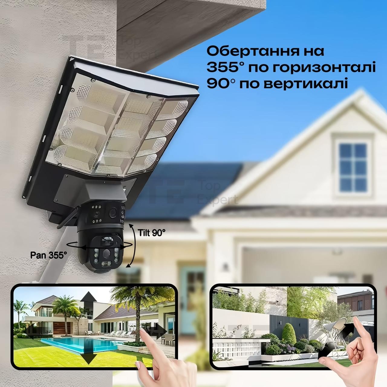 Камера відеоспостереження PTZ вулична WiFi+LED лампа+сонячна панель (SPM-XA01/T19-4G)