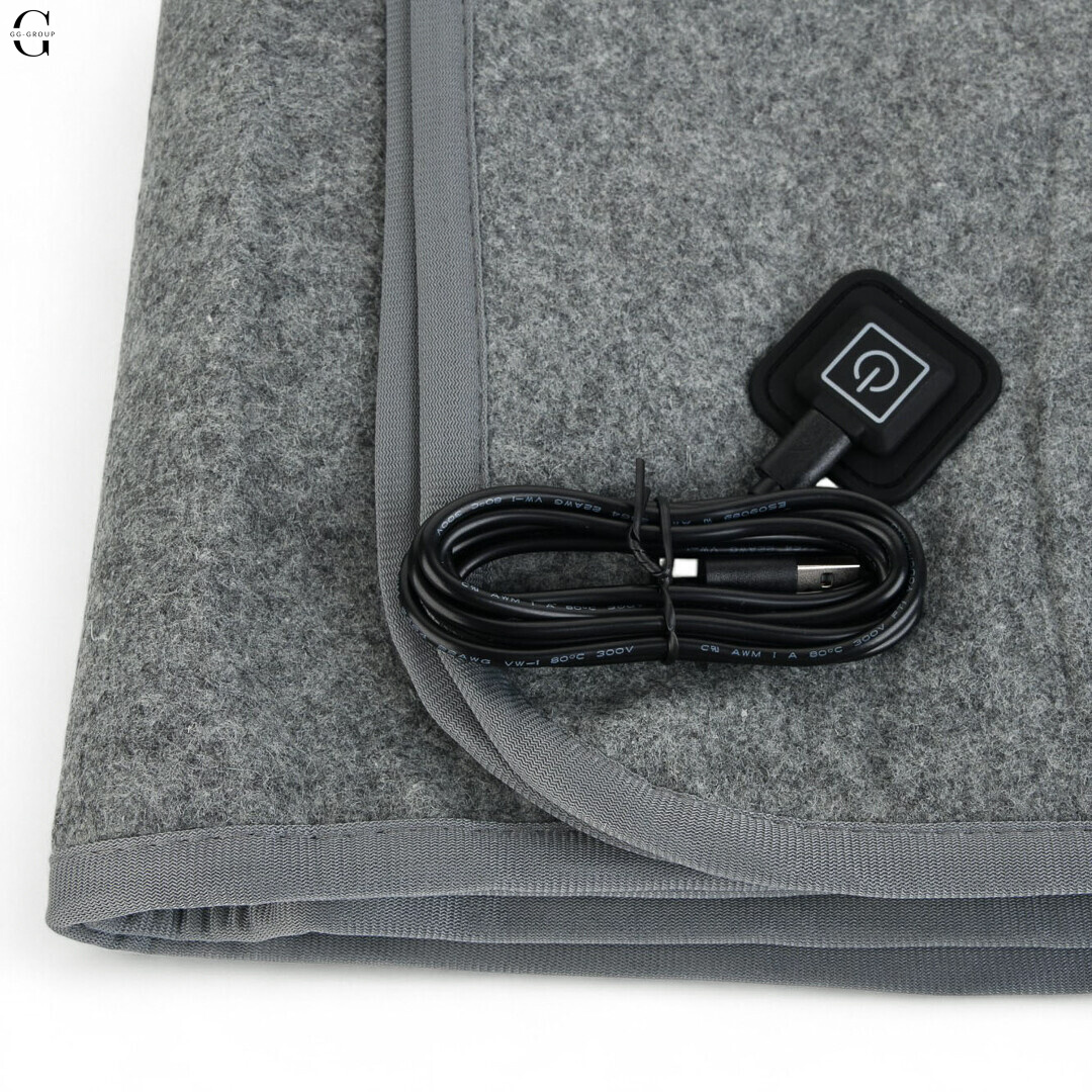 Електропростирадло USB 160×80 см, 3 режими нагріву, 5 зон, для дому, офісу та подорожей