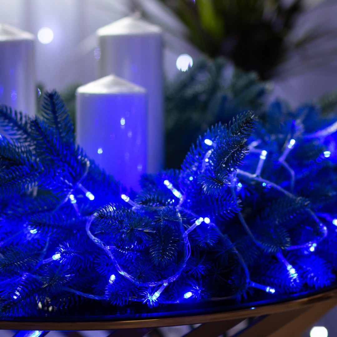 Гірлянда нитка світлодіодна GarlandoPro 300LED 16м 8 режимов гірлянда новорічна Синій