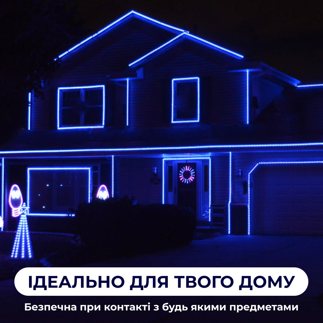 Гірлянда вулична стрічка світлодіодна Дюралайт 240 LED 7м морозостійка прозорий дріт Синій