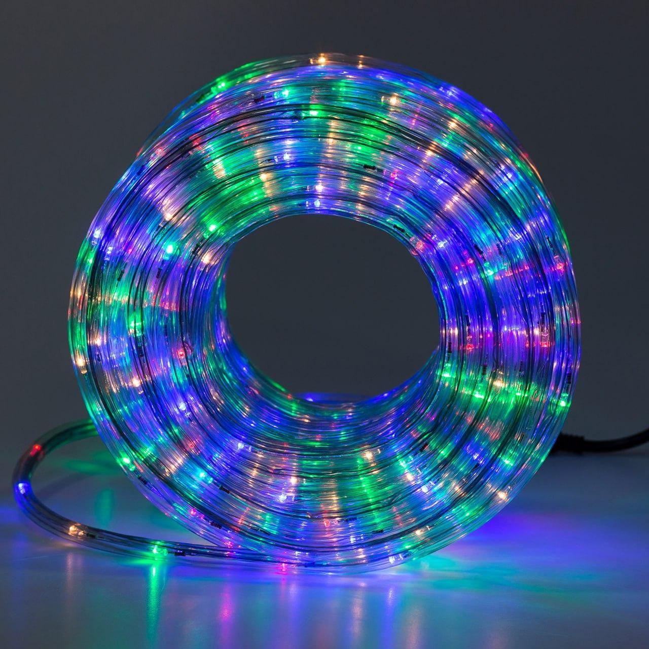 Гірлянда вулична стрічка світлодіодна Дюралайт 900 LED 50м морозостійка прозорий дріт Мультиколор