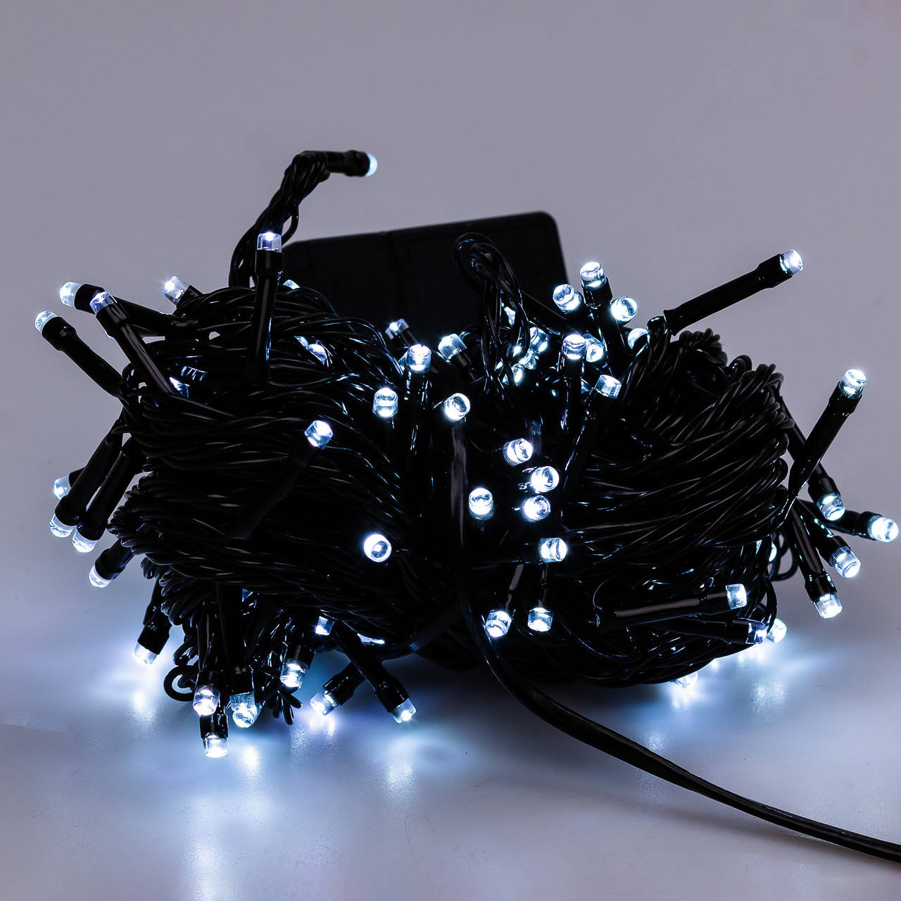 Гирлянда нить 10м на 200 LED лампочек светодиодная черный провод 8 режимов работы Белый