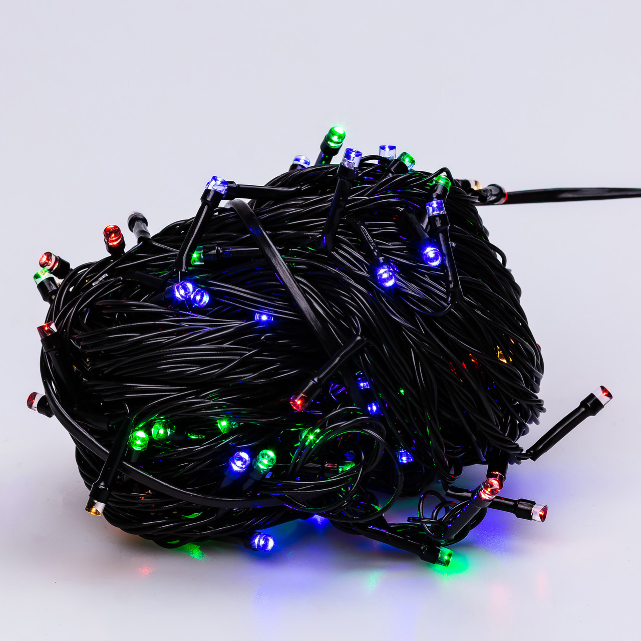Гирлянда нить 14м на 300 LED лампочек светодиодная черный провод 8 режимов работы