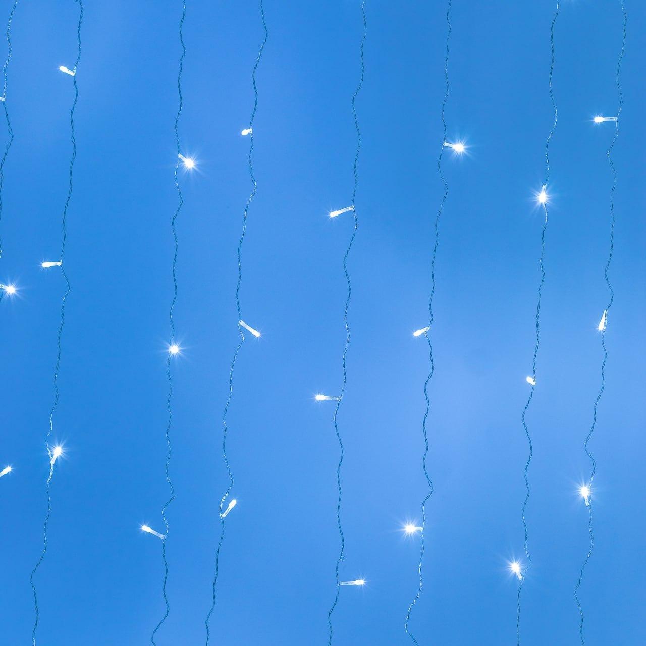 Гірлянда штора світлодіодна GarlandoPro 160LED 8 ліній 1,5х1,5 м гірлянда на штору Білий