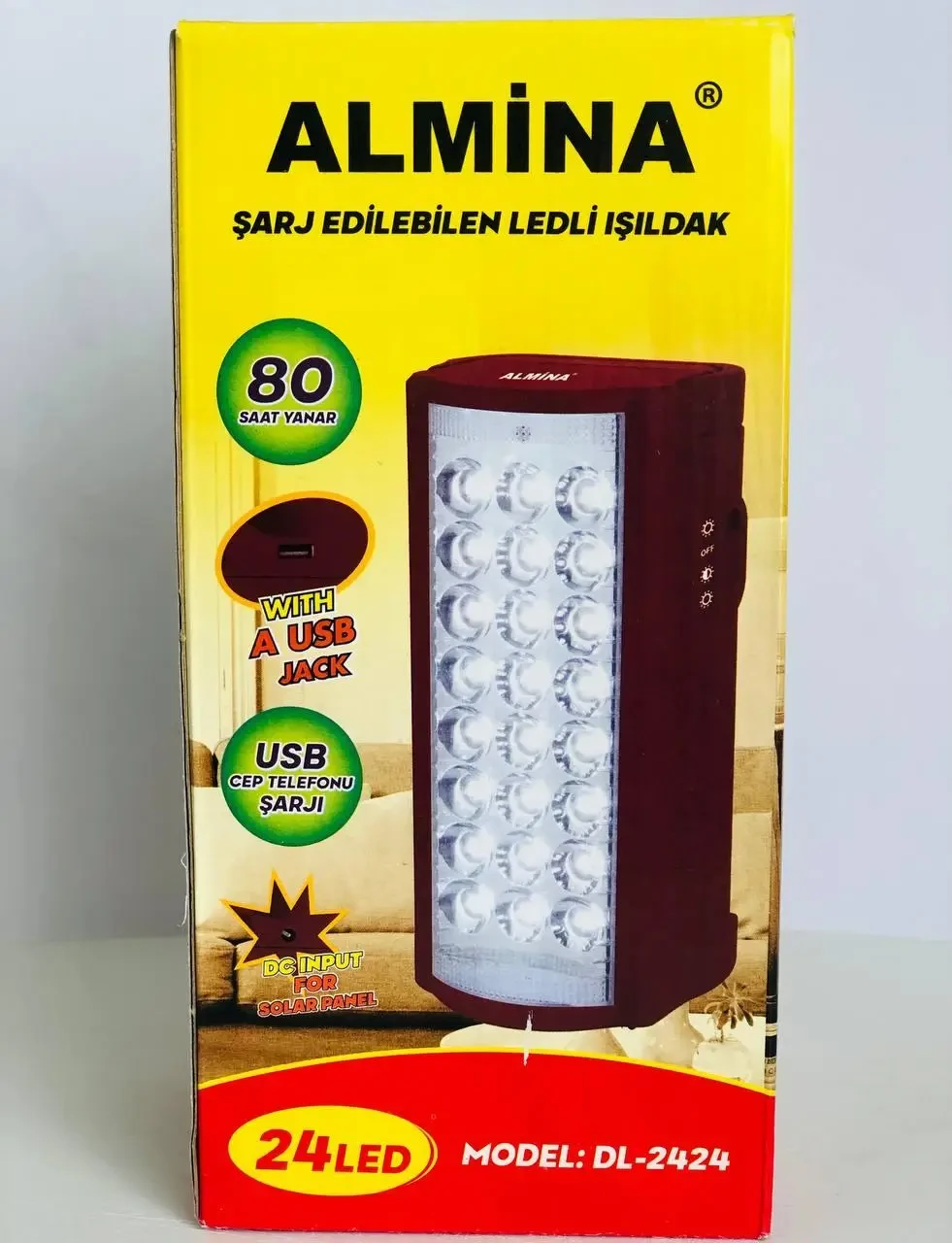 Ліхтар переносний світлодіодний акумуляторний Almina dl 2424 з Power Bank