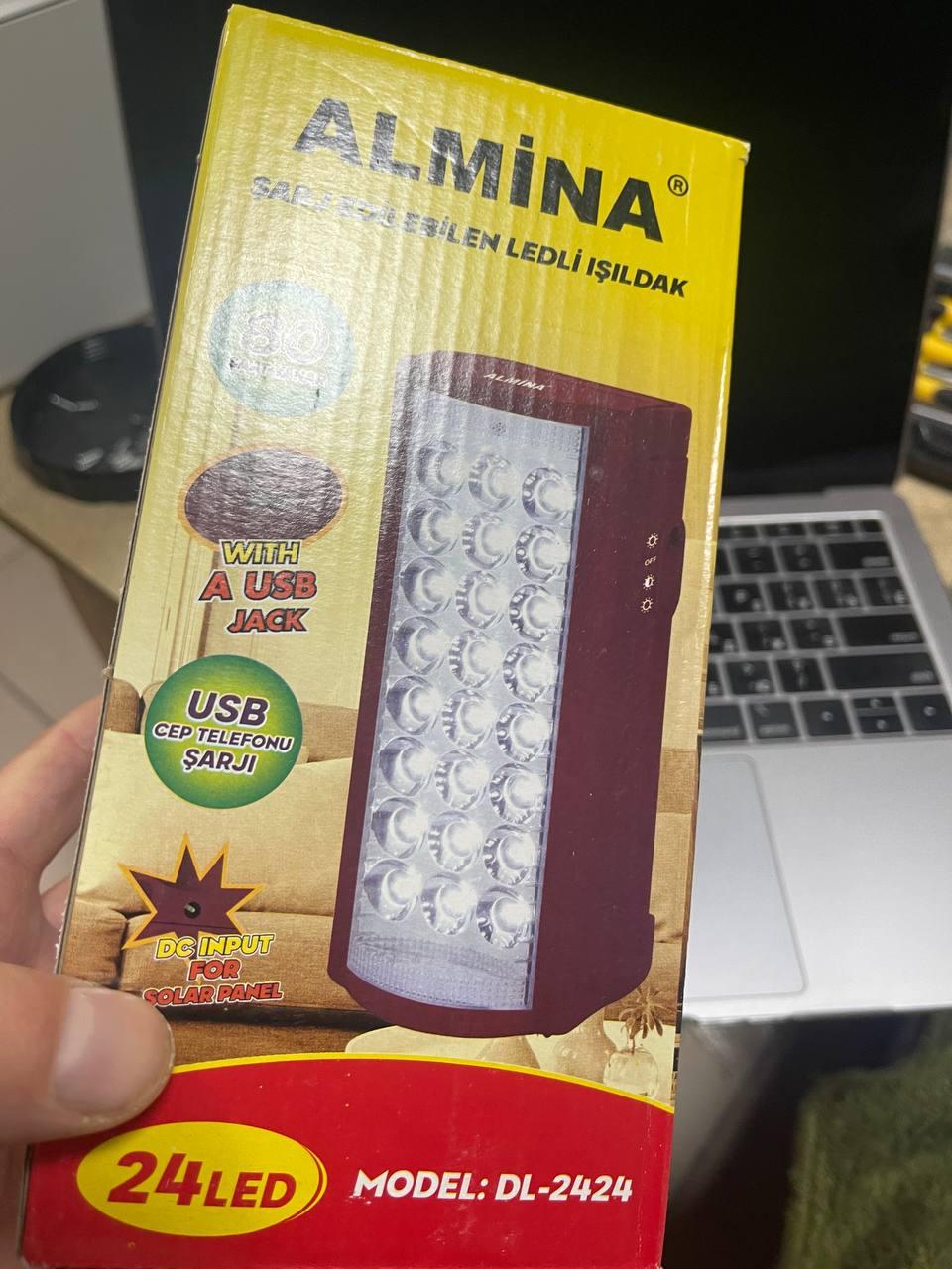 Ліхтар переносний світлодіодний акумуляторний Almina dl 2424 з Power Bank