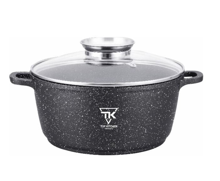 Кастрюля Top Kitchen ТК00053 с крышкой мраморное покрытие 26 см