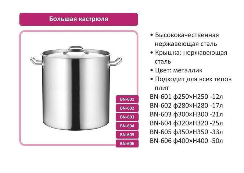Кастрюля большая с крышкой Benson BN-604 (ёмкость 25 л)
