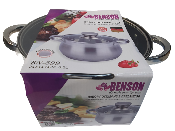 Кастрюля с крышкой Benson BN-599 (ёмкость 6.5 л)