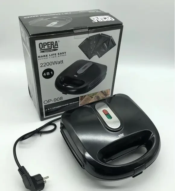 Гриль / Мультимейкер (Вафельница) SandwichMaker Opera OP-908 4в1 2200W