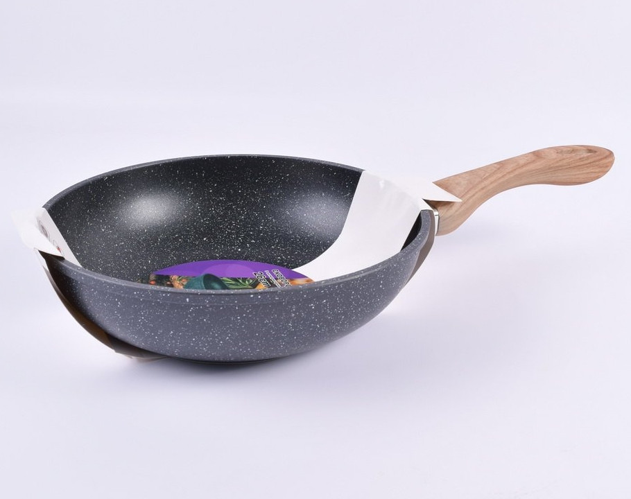 Сковорода WOK с антипригарным мраморным покрытием Benson BN-485 Ø26см