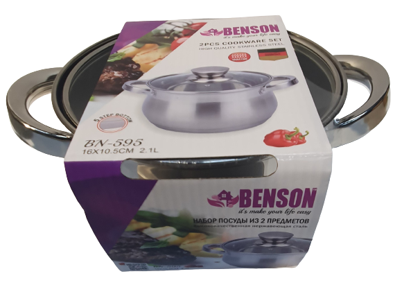 Кастрюля с крышкой Benson BN-595 (ёмкость 2.1 л)